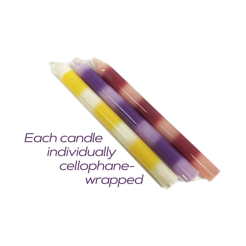 The 9's Make Me Melt Sensual Warm Drip Candles 3 pk Stripes Pastellines