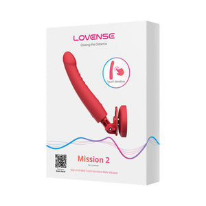 Lovense Mission 2 Vibrating Suction Cup Dildo With Touch-Sense Technology Orange