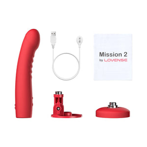 Lovense Mission 2 Vibrating Suction Cup Dildo With Touch-Sense Technology Orange