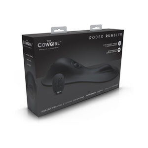 Cowgirl Rodeo Rumbler Grinding Vibrating Tapping Rechargeable Silicone Dildo Black