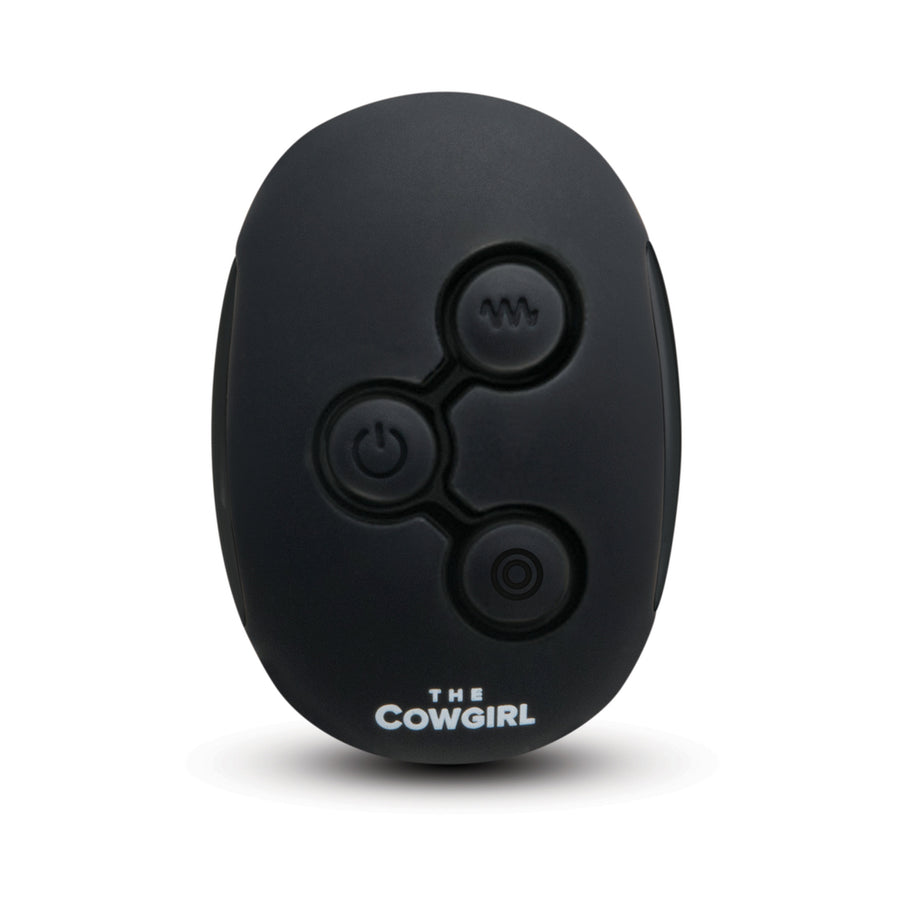 Cowgirl Rodeo Rumbler Grinding Vibrating Tapping Rechargeable Silicone Dildo Black