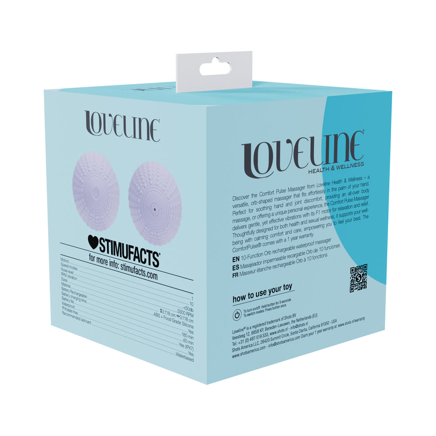 Loveline ComfortPulse 10 Function Silicone Rechargeable Massager Lavender