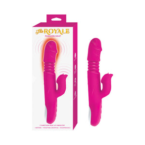 The Royal Passion Heat Rotating and Thrusting Silicone Warming Rabbit Vibrator Pink