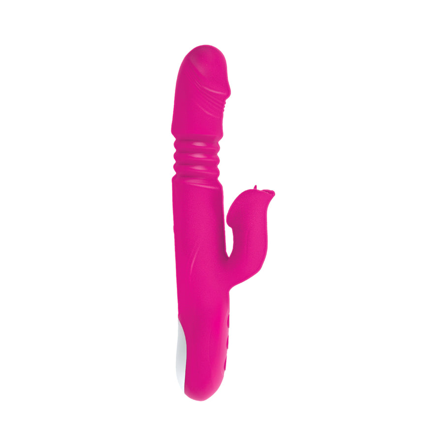 The Royal Passion Heat Rotating and Thrusting Silicone Warming Rabbit Vibrator Pink