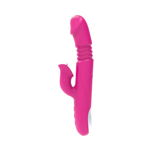The Royal Passion Heat Rotating and Thrusting Silicone Warming Rabbit Vibrator Pink