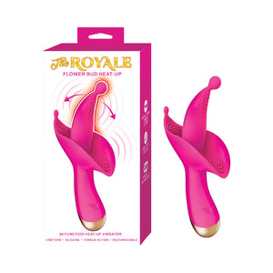 The Royal Flower Bud Heat-Up Flicking Tongue Clitoris Simulator and Vibrator Pink