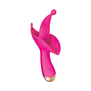 The Royal Flower Bud Heat-Up Flicking Tongue Clitoris Simulator and Vibrator Pink