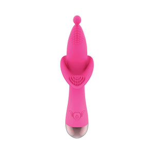 The Royal Flower Bud Heat-Up Flicking Tongue Clitoris Simulator and Vibrator Pink