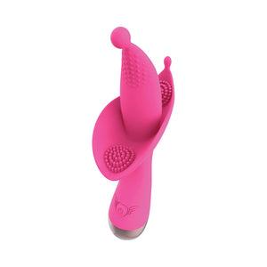 The Royal Flower Bud Heat-Up Flicking Tongue Clitoris Simulator and Vibrator Pink