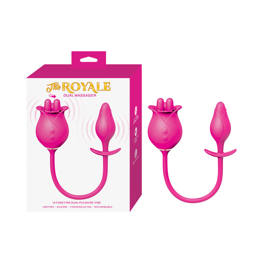 The Royale Dual Clitoris and G Spot Massager Silicone Rechargeable Vibrator Pink