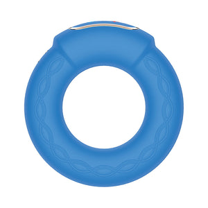 The Royale Heat-Up Penispower Silicone Rechargeable Penis Ring Blue