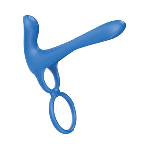 The Royale Ultimate Lover Silicone Rechargeable Penis Ring Vibrator Blue