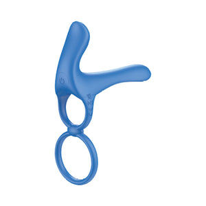 The Royale Ultimate Lover Silicone Rechargeable Penis Ring Vibrator Blue