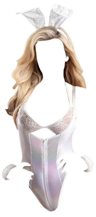 Fantasy Lingerie Play Bunny Hills 5-Piece Bunny Costume Set White