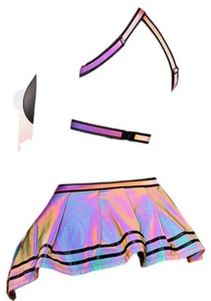 Fantasy Lingerie Play Ready, Let's Glow! 5-Piece Costume Set Multicolor