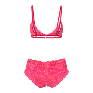 Magic Silk Get It Girl Peek-a-Boo Bralette & Split Crotch Boy Short Diva Pink