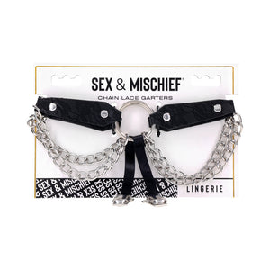 Sportsheets Sex & Mischief Chain Lace Garters Black