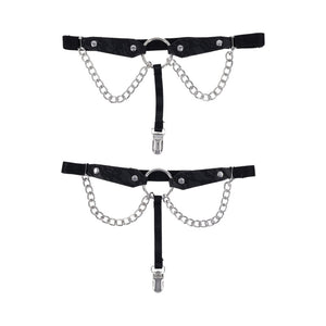 Sportsheets Sex & Mischief Chain Lace Garters Black