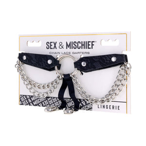 Sportsheets Sex & Mischief Chain Lace Garters Black