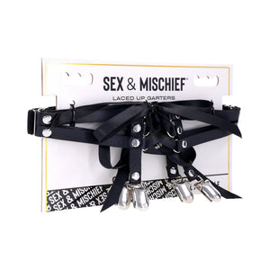 Sportsheets Sex & Mischief Laced Up Garters Black