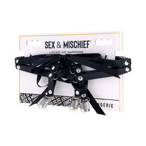 Sportsheets Sex & Mischief Laced Up Garters Black