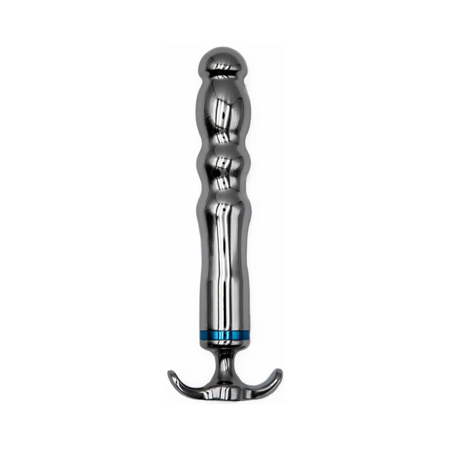 Hidden Treasure Metal Ribbed Curved with Secure Grip Handle Vibrator