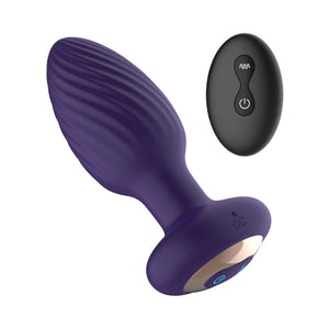 The Royal 8 Rotating Function and Vibrating Anal Plug with Remote Purple