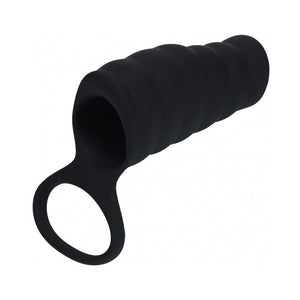 LEVELZ Vibrating Ribbed Silicone Penis Sleeve & Ball Ring