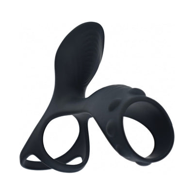 LEVELZ Vibrating Silicone Penis & Ball Ring with Shaft Loop