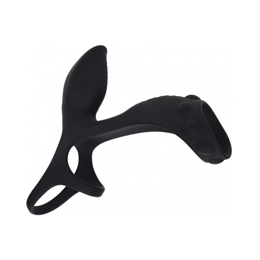 LEVELZ Vibrating Silicone Penis & Ball Ring with Shaft Loop