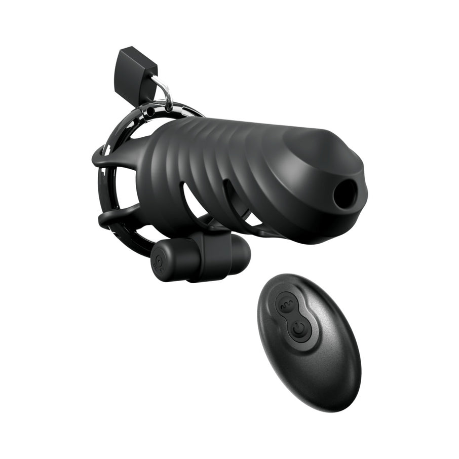 Fantasy C-Ringz Remote-Controlled Vibrating Penis Blocker Black