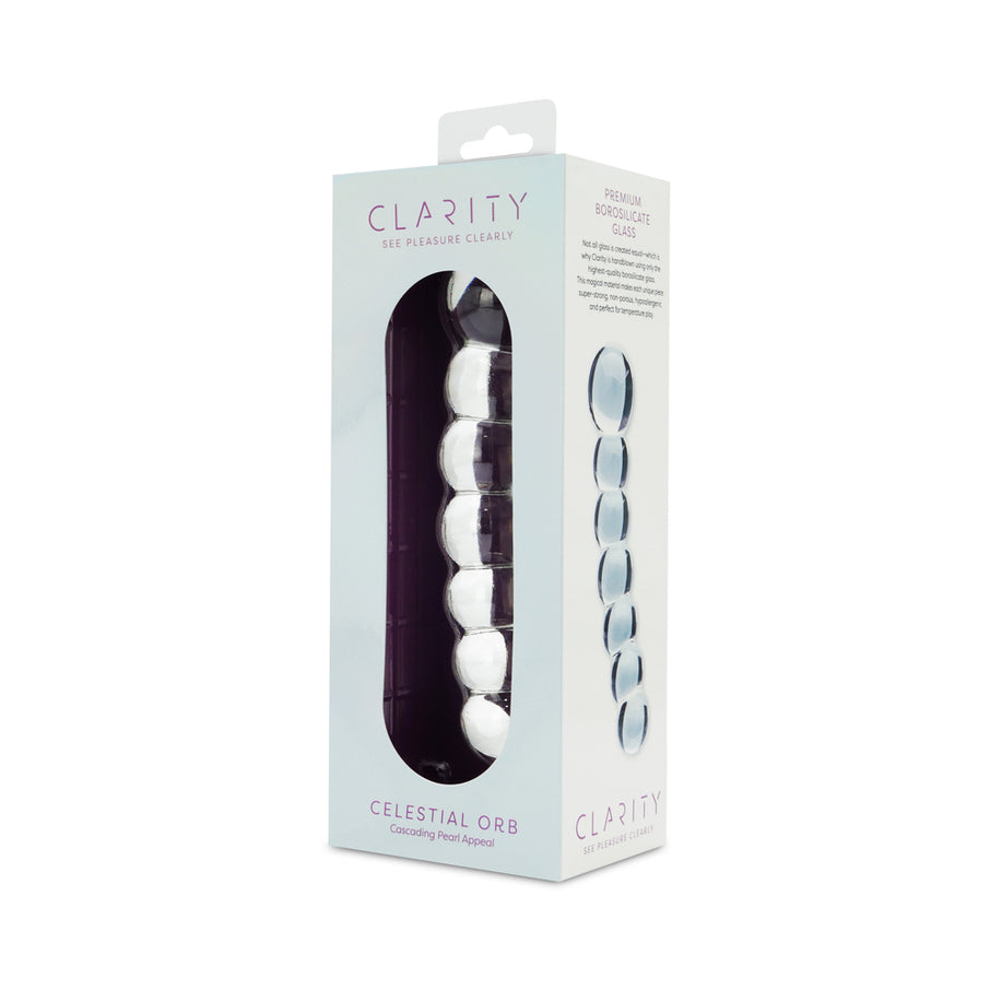 Clarity Celestial Orb 5.4 In Double Ended Glass Dildo