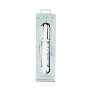 Clarity Elysian Swirl 5.6 In Spiral Textured Glass Dildo