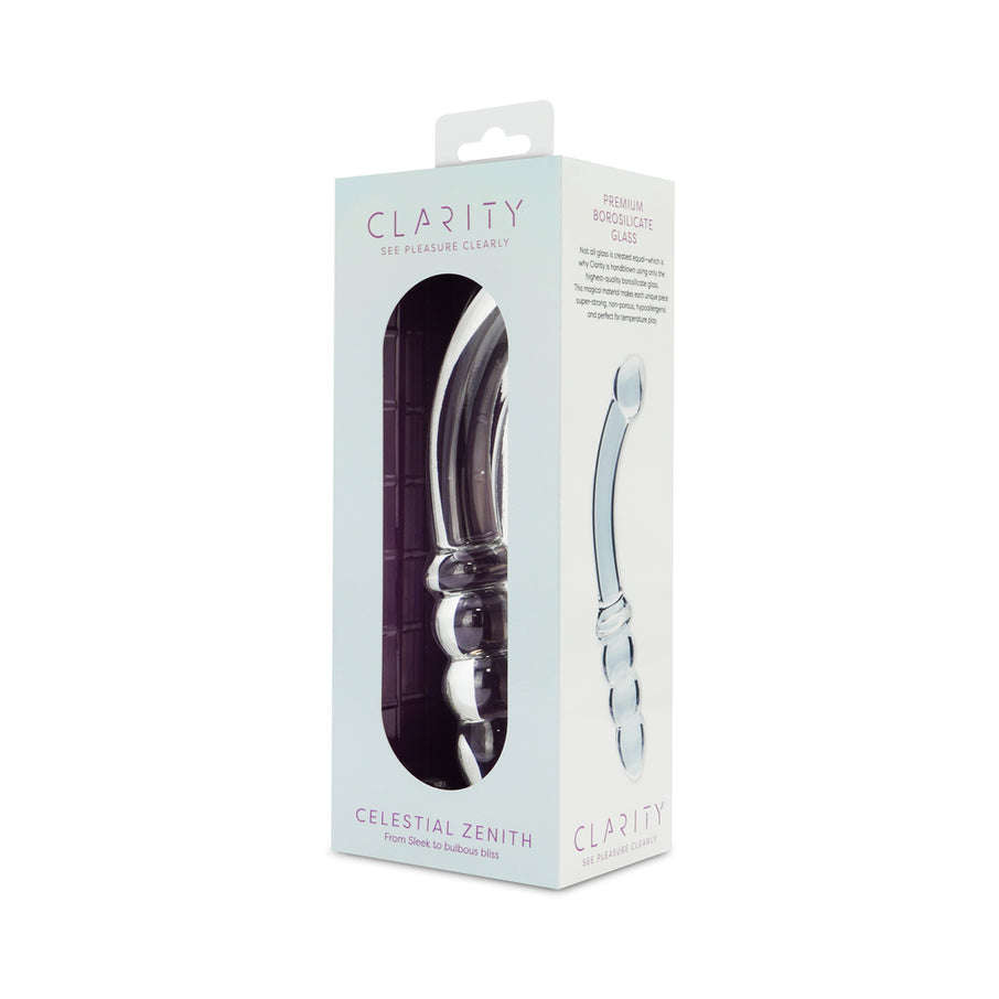 Clarity Celestial Zenith 6.5 In Double Ended Glass Dildo