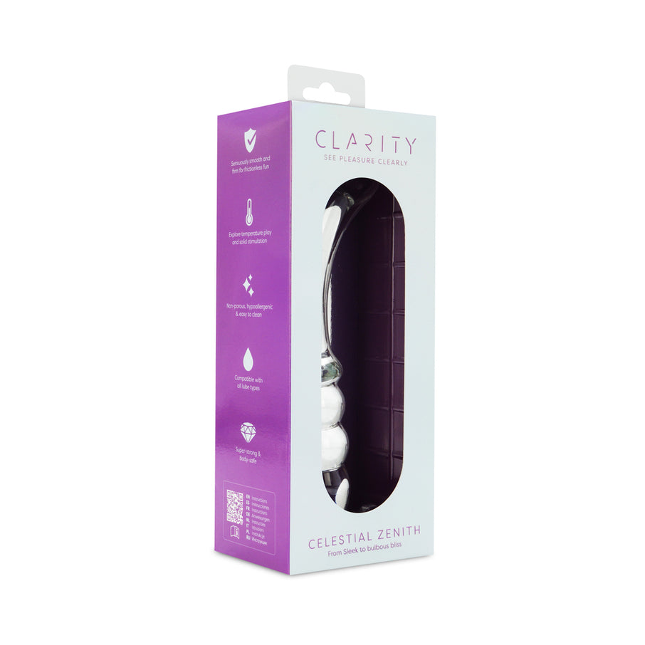 Clarity Celestial Zenith 6.5 In Double Ended Glass Dildo