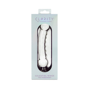 Clarity Celestial Ridge 6.4 In Double Ended Glass Dildo