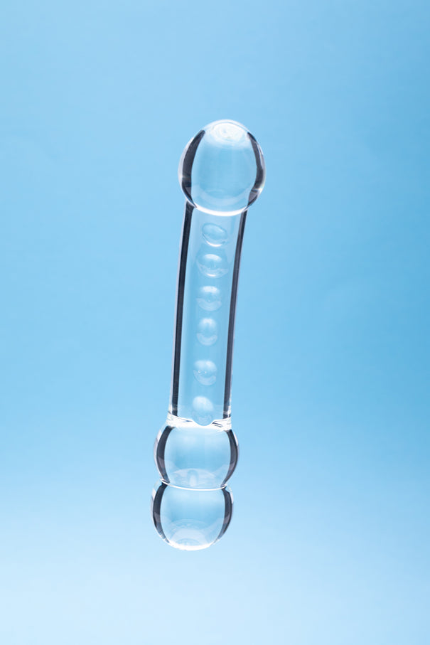 Clarity Celestial Ridge 6.4 In Double Ended Glass Dildo