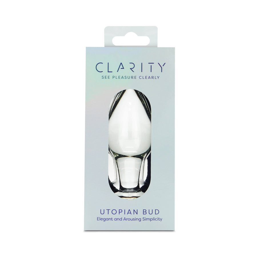 Clarity Utopian Bud 3.5 In Glass Butt Plug