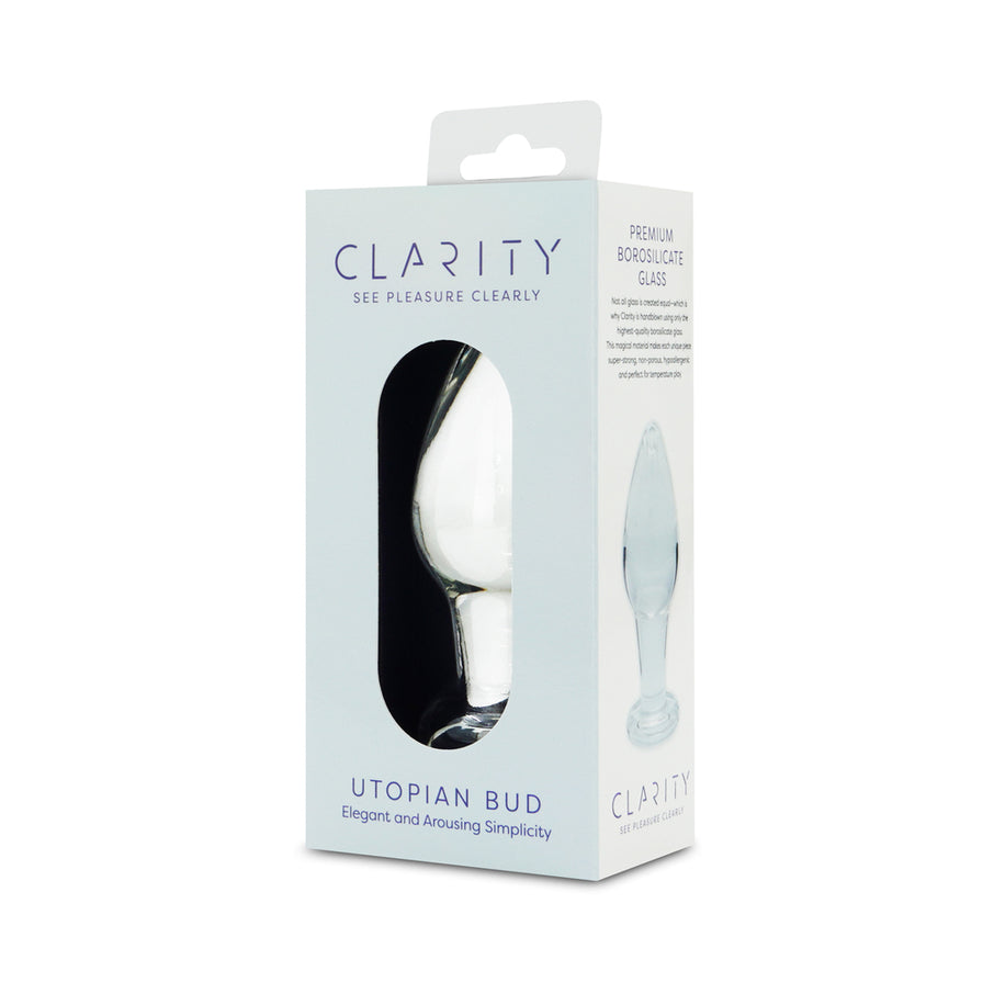 Clarity Utopian Bud 3.5 In Glass Butt Plug