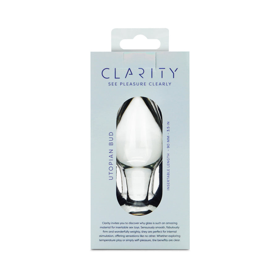 Clarity Utopian Bud 3.5 In Glass Butt Plug