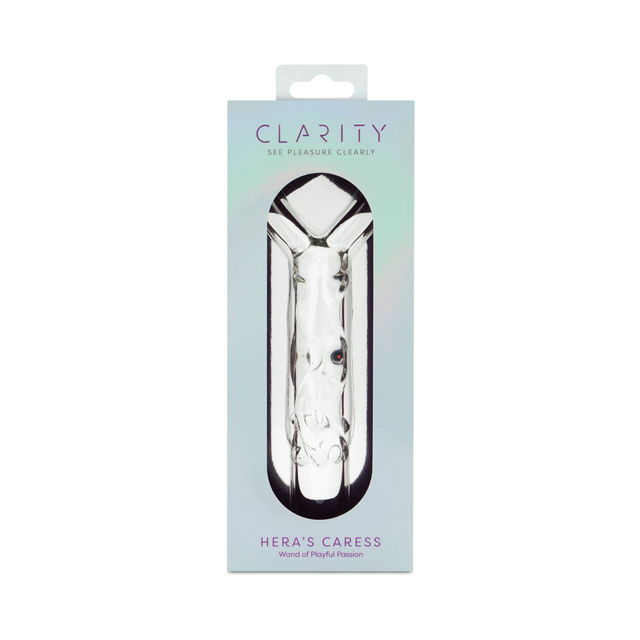Clarity Hera's Caress 5.9 In Glass Dildo with Circular Handle