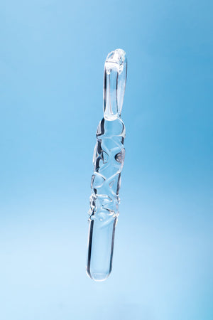 Clarity Hera's Caress 5.9 In Glass Dildo with Circular Handle