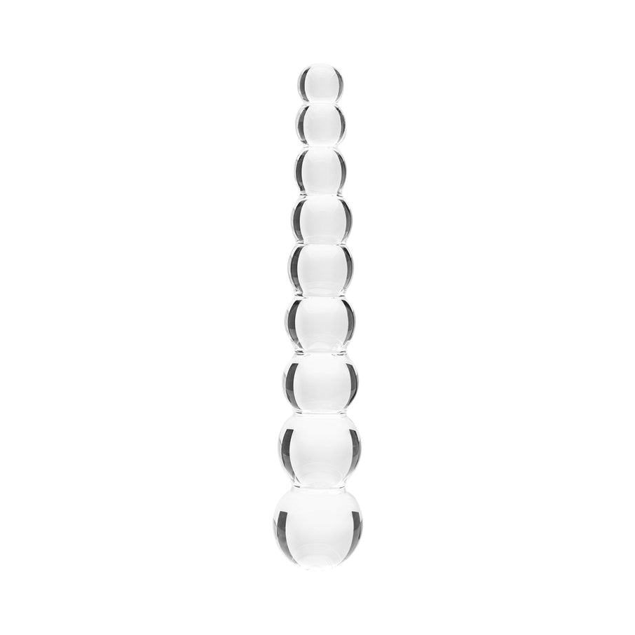 Clarity Elysian Pearls Glass 6.7 In Beaded Dildo