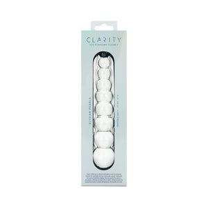Clarity Elysian Pearls Glass 6.7 In Beaded Dildo