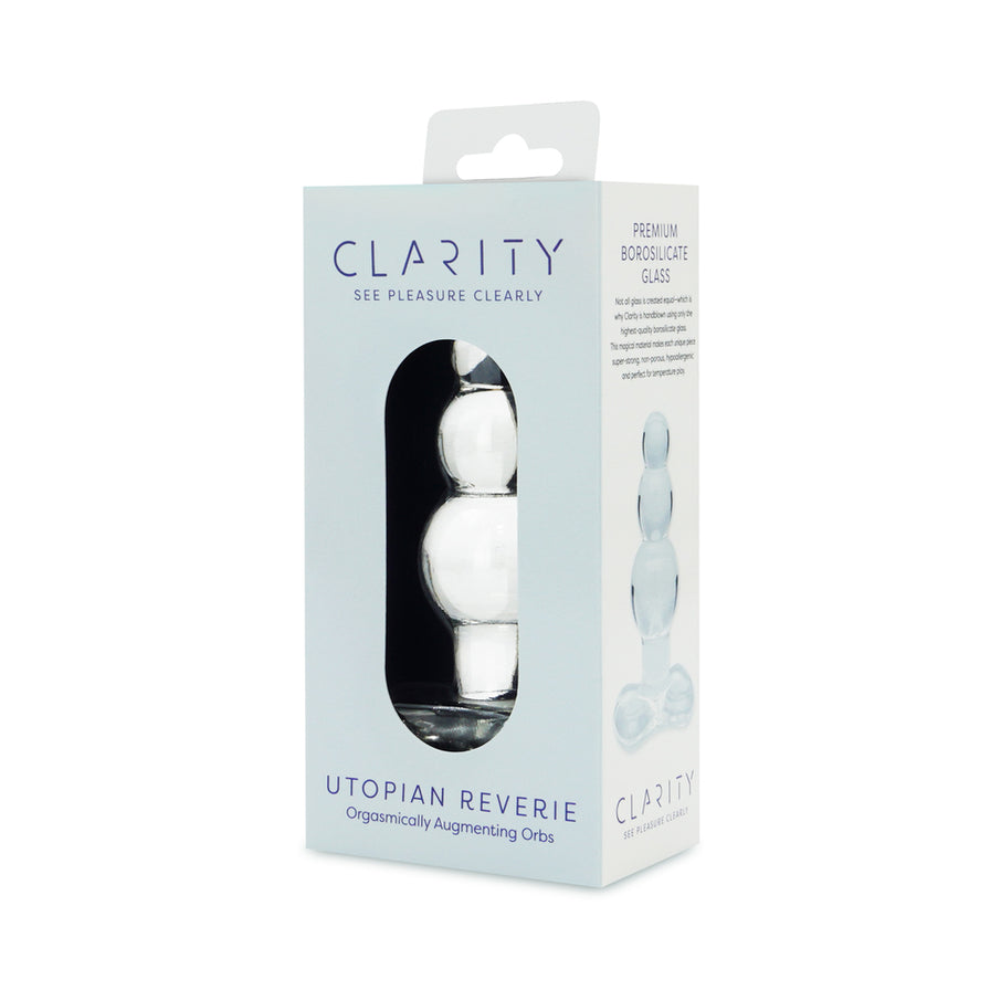Clarity Utopian Reverie 3.6 In Anal Bead Glass Dildo
