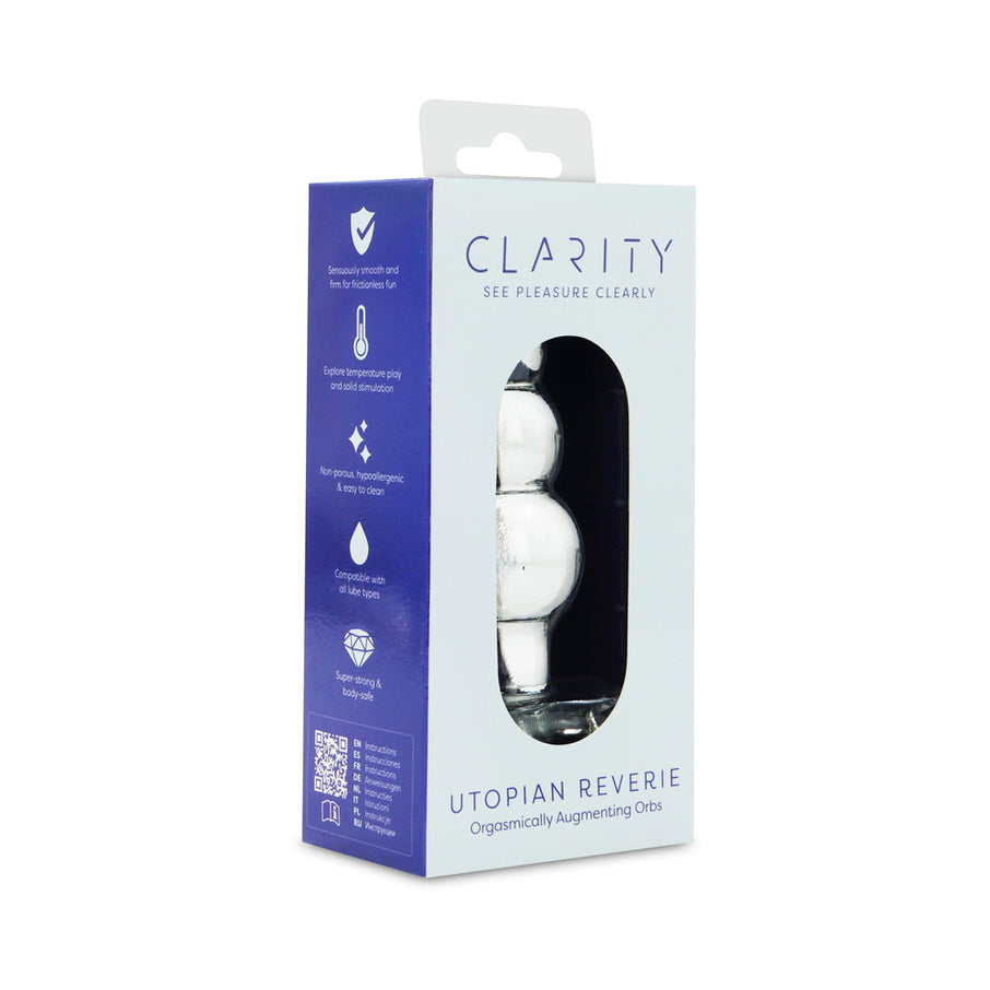 Clarity Utopian Reverie 3.6 In Anal Bead Glass Dildo
