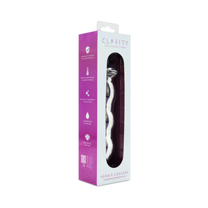 Clarity Hera's Cascade 5.9 In Glass Dildo with Heart Shaped Handle