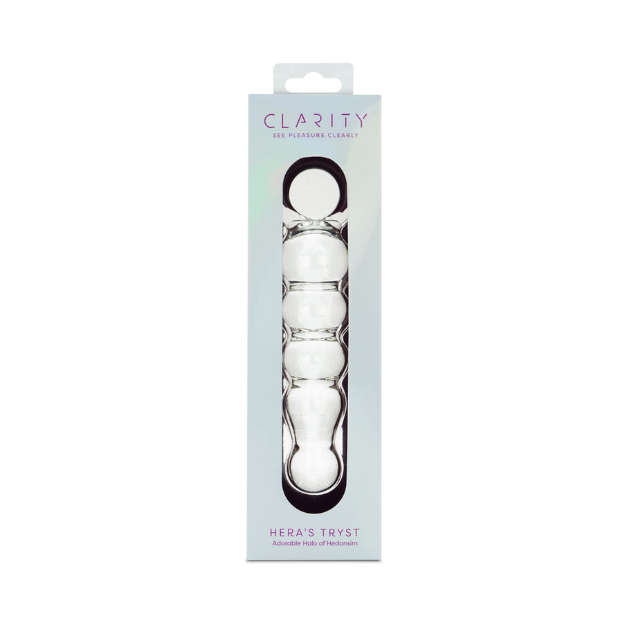 Clarity Hera's Tryst 4.9 In Glass Dildo with Circular Handle