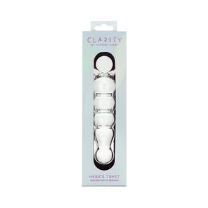 Clarity Hera's Tryst 4.9 In Glass Dildo with Circular Handle
