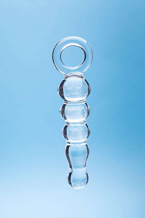 Clarity Hera's Tryst 4.9 In Glass Dildo with Circular Handle